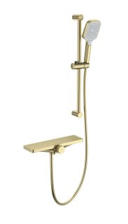 Смеситель для ванны с душем Wonzon & Woghand Onix WW-B2551-A-BG с термостатом брашированное золото